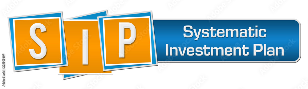 SIP - Systematic Investment Plan Blue Orange Squares Bar 