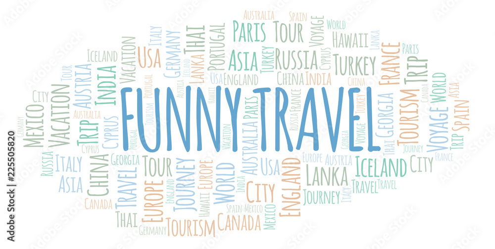 Obraz premium Funny Travel word cloud.