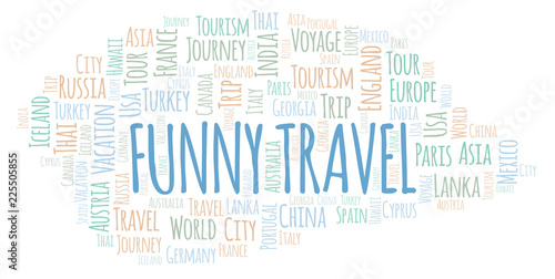 Funny Travel word cloud.