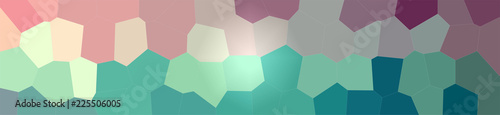 Illustration of green and brown big hexagon background, abstract banner.