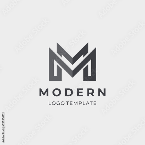 Abstract letter M logotype. Modern logo idea sign. Universal emblem vector icon.