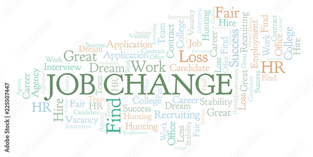 Fototapeta premium Job Change word cloud.