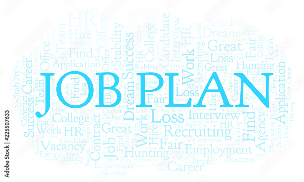Obraz premium Job Plan word cloud.