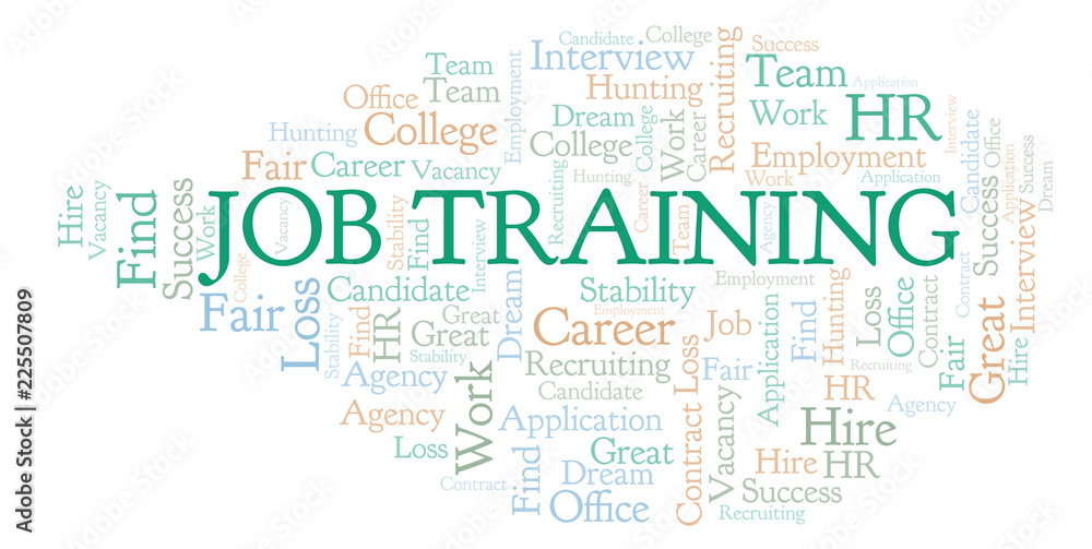 Fototapeta premium Job Training word cloud.
