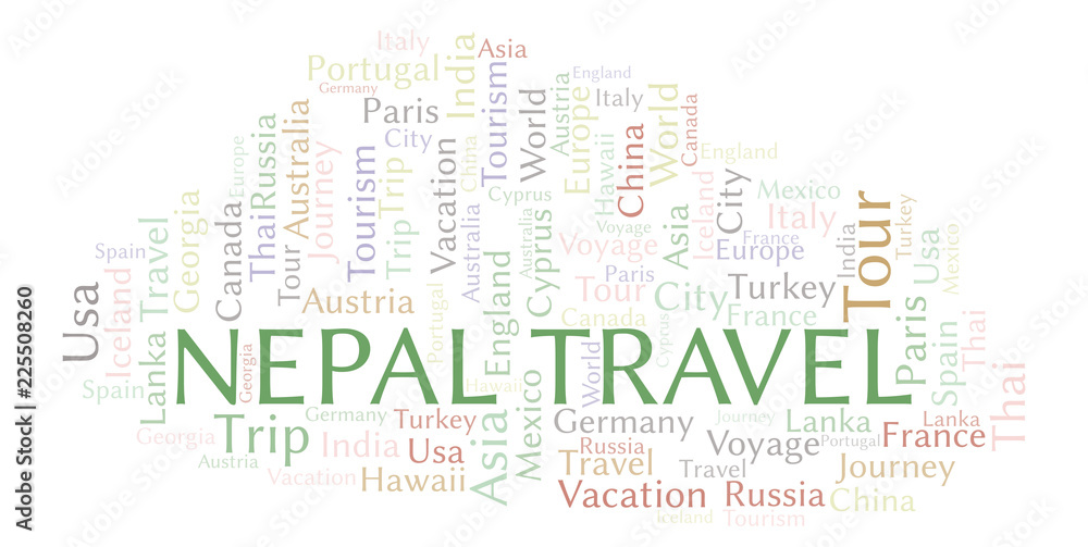 Fototapeta premium Nepal Travel word cloud.