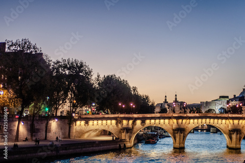 Pont Neuf, the oldest standing bridge on the Seine river in Paris, France