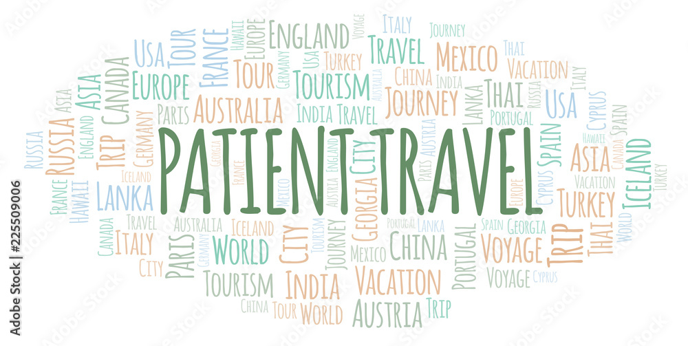 Fototapeta premium Patient Travel word cloud.
