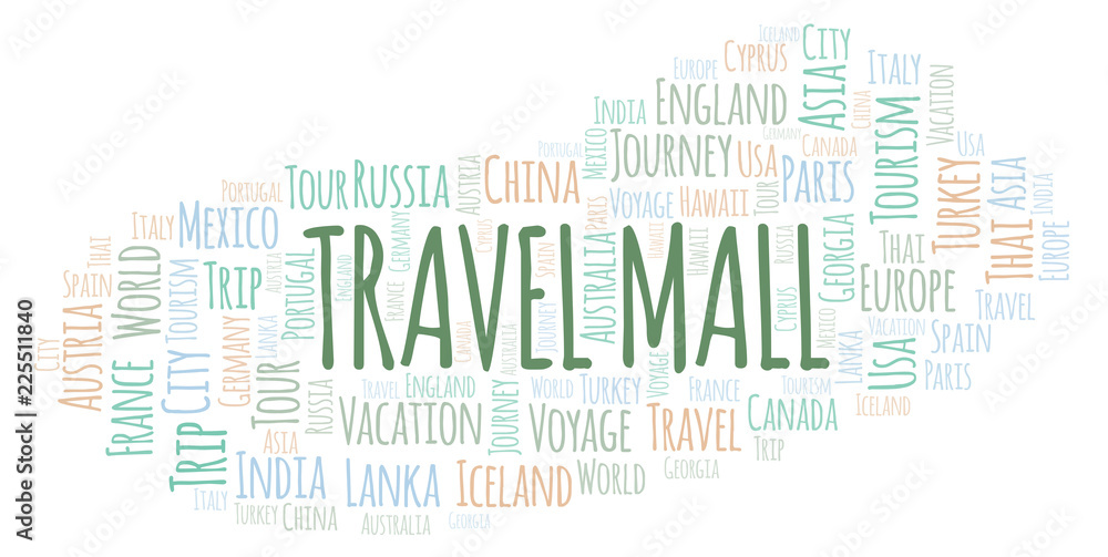 Obraz premium Travel Mall word cloud.