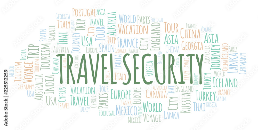 Obraz premium Travel Security word cloud.