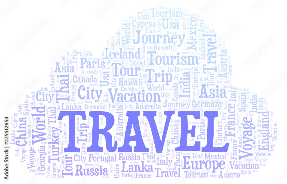 Obraz premium Travel word cloud.