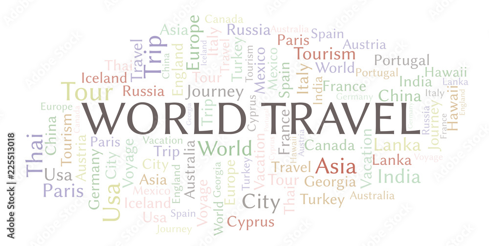World Travel word cloud. World Travel word cloud.