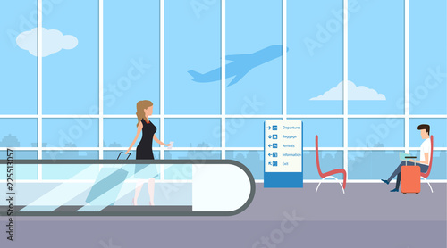 Airport interior with people