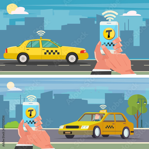 Booking taxi with mobile app