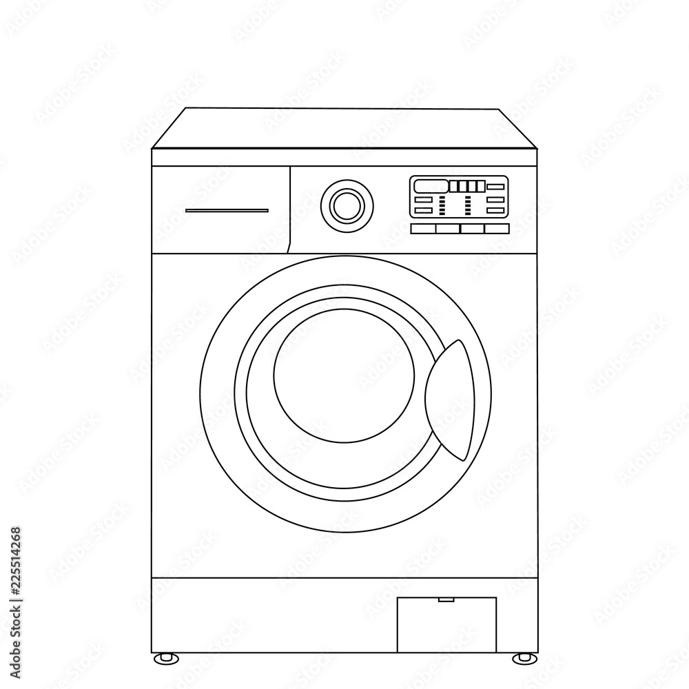 Washing machine doodle vector icon. Drawing sketch illustration hand drawn  line. Vector illustration 25280500 Vector Art at Vecteezy
