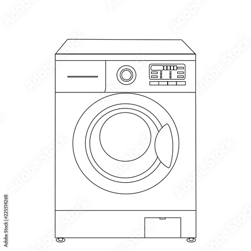 Top Loader, Small Washing Machine Illustration, Drawing, Engraving, Ink,  Line Art, Vector Stock Vector - Illustration of container, etching:  184472463