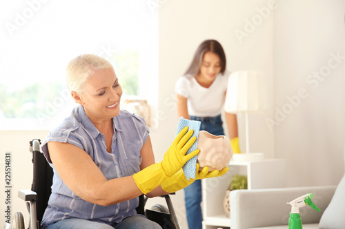 Mature woman in wheelchair ...