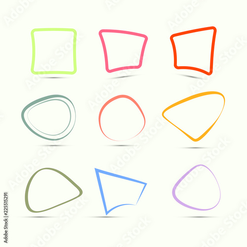 Set of vector frame shapes with shadow ready to use.