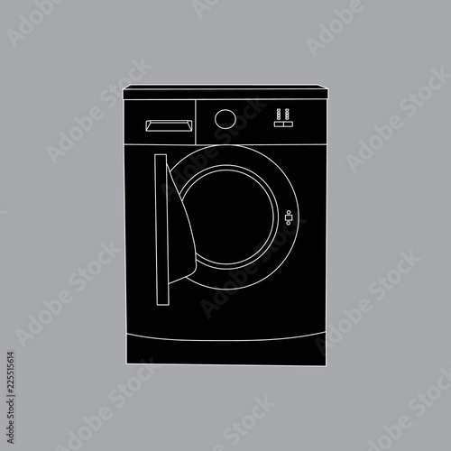 white background, appliances for home, washing machine, icon