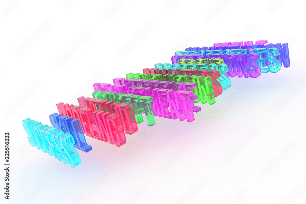Fototapeta premium Success, business conceptual colorful 3D words. Caption, typography, positive & abstract.