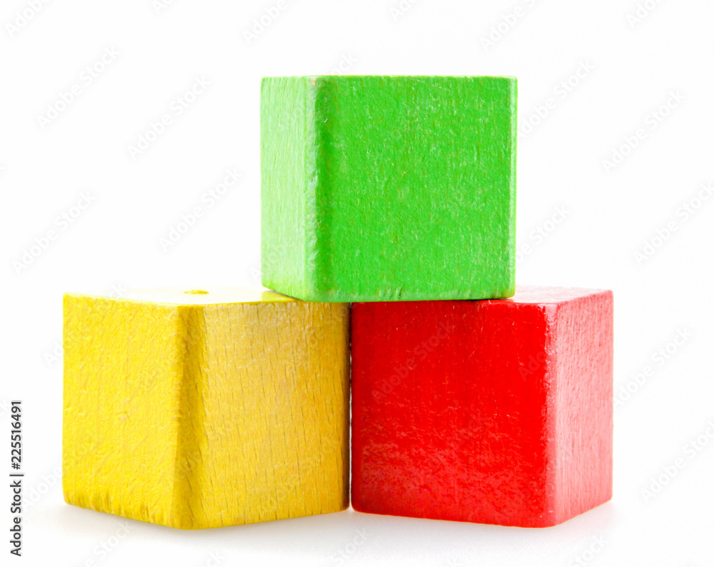 Wooden building blocks isolated on white background. Wooden building blocks isolated on white background.