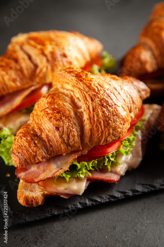 Classic BLT croissant sandwiches