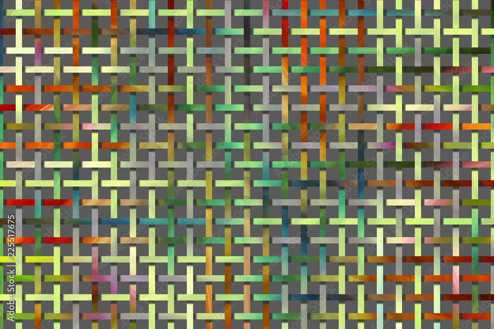 Fototapeta premium Rattan woven mat pattern, background or texture for design.