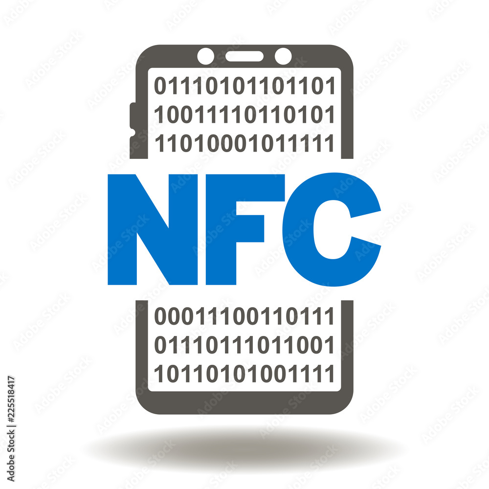 Smartphone NFC Icon Vector. Contactless wireless pay illustration. Near field communication mobile phone logo. Smartphone NFC Icon Vector. Contactless wireless pay illustration. Near field communication mobile phone logo.
