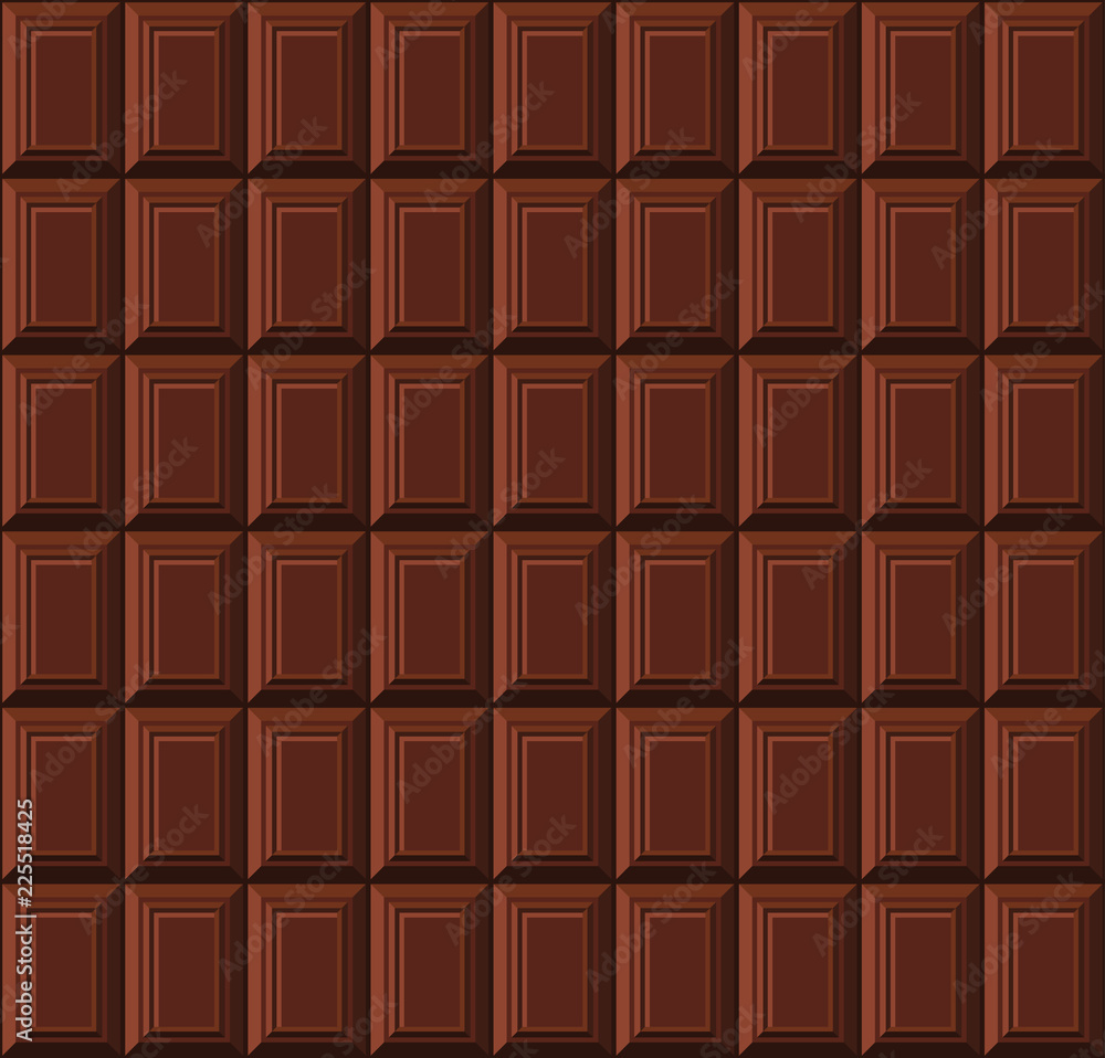 Milk Chocolate Bar Seamless Background Pattern. Vector