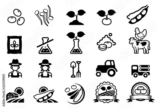 Soybean farm icon. The symbol of legumes agricultural.