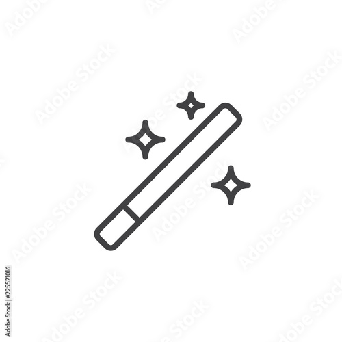 Magic wand tool outline icon. linear style sign for mobile concept and web design. Magician line vector icon. Symbol, logo illustration. Pixel perfect vector graphics