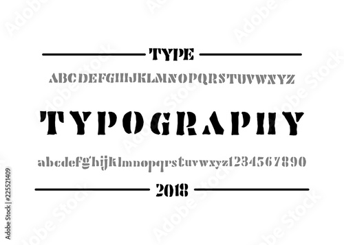Old font. Hand drawn type face. Vector typography illustration. Alphabet design for logo, lettering and prints.