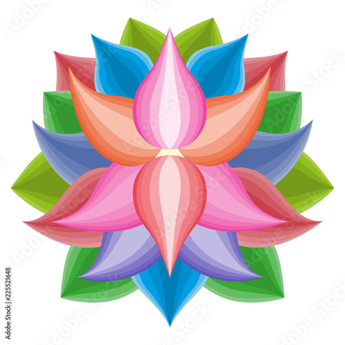 Beautiful lotus flower symbol, colorful vector icon, brand sign symbol for your business, lotos icon concept