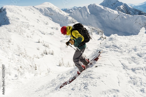 Skier skiing on a snowy mountain