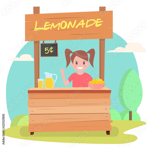 Lemonade stand with fresh lemons