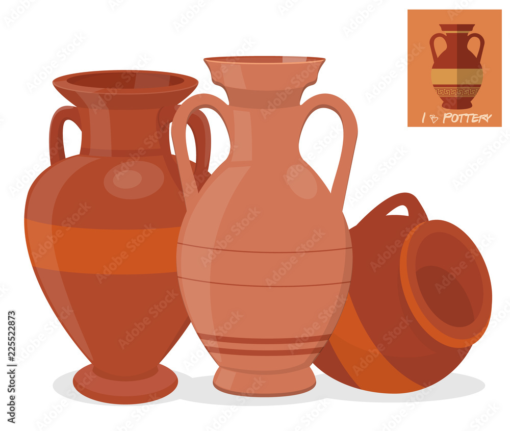 Old amphora vase set