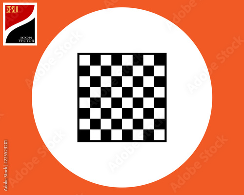 Icon chessboard for a game of chess checkers