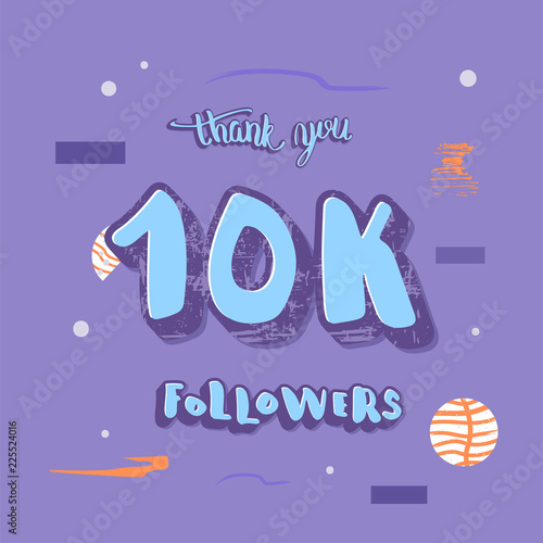 Vector 10k followers thank you social media template.