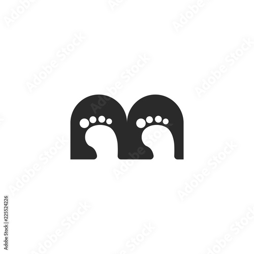 m letter footprint abstract icon logo Design Template Element Vector