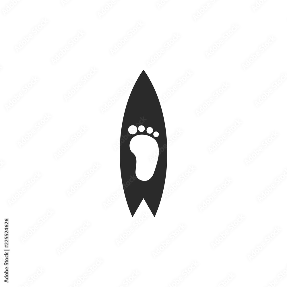 Board Surf Footprint Abstract Silhouette Icon Logo Design Template Element Vector Board Surf Footprint Abstract Silhouette Icon Logo Design Template Element Vector