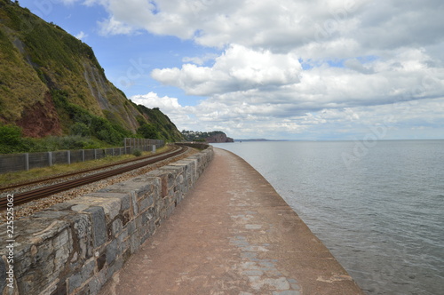 Sea Wall with Railway Line Teignmouth