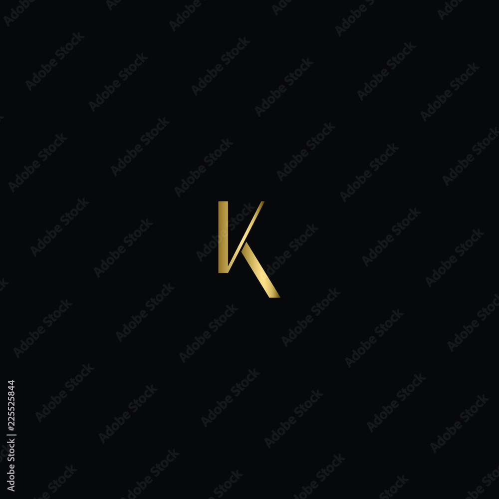 Clean Minimalist Initial Letter VK Logo Design Using Letter V K Clean Minimalist Initial Letter VK Logo Design Using Letter V K