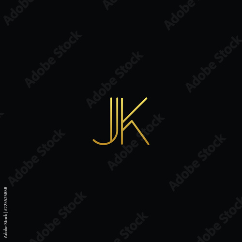 Clean Minimalist Initial Letter JK Logo Design Using Letter J K