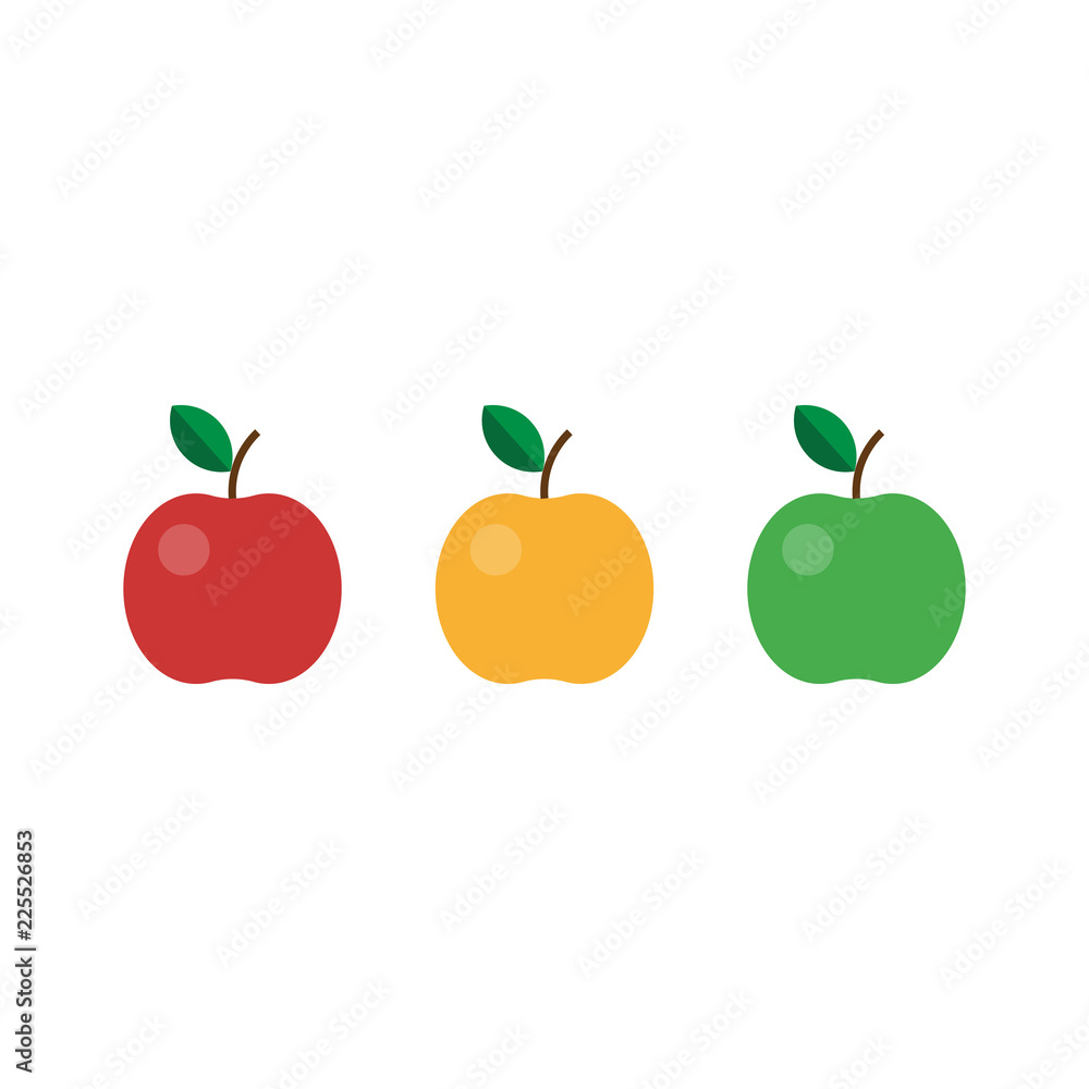 Vector set of apples. whole apple. Apples vector illustration Vector set of apples. whole apple. Apples vector illustration
