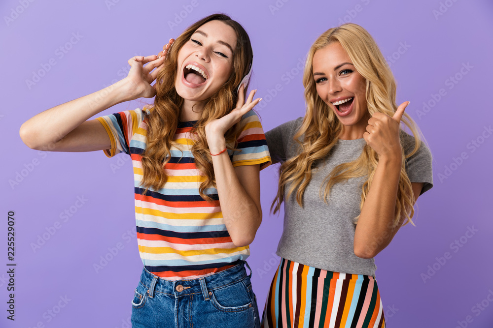 Two pretty happy young girls friends Two pretty happy young girls friends