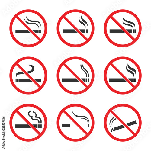 No smoking sign set on white background Free Download No smoking sign set on white background - GFXLoad