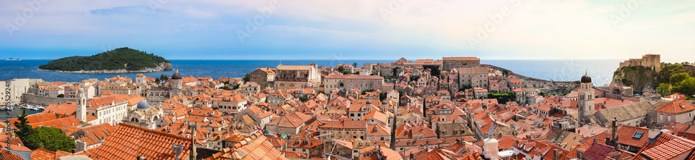 Panorama old fortifieod city Dubrovnik Croatia,
