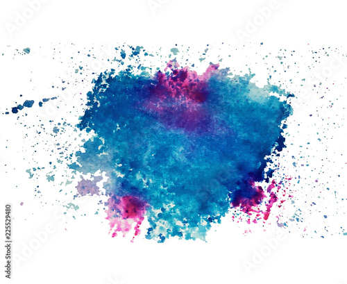 Abstract art of colorful bright ink and watercolor textures on white paper background. Paint leaks and ombre effects art work. Background abstract concept