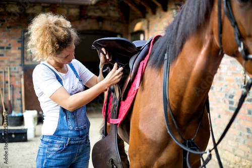 Fototapeta Naklejka Na Ścianę i Meble -  There is a bond between horse and rider