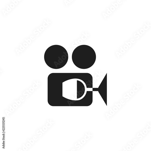 Wine Glass Camera Shoot Film Abstract Icon Logo Design Template Element Vector