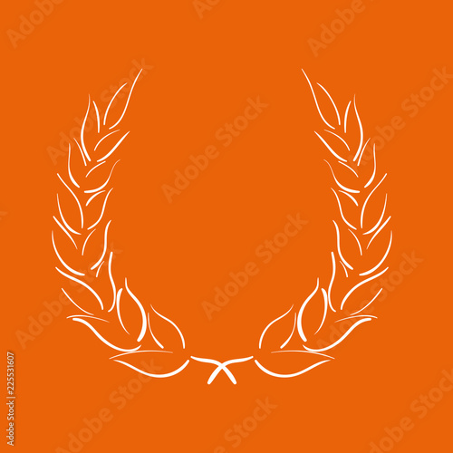 Lorbeerkranz - Piktogramm - Symbol - orange